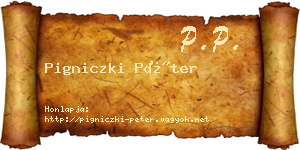 Pigniczki Péter névjegykártya